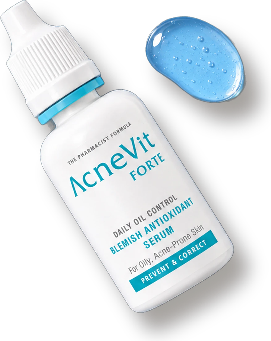 AcneVit Forte Blemish Antioxidant Serum with serum drop